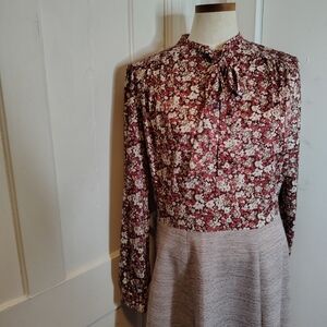 Vintage 1960s Linzi Long Sleeve Fit and Flare Knee Length Dress Women's Size L